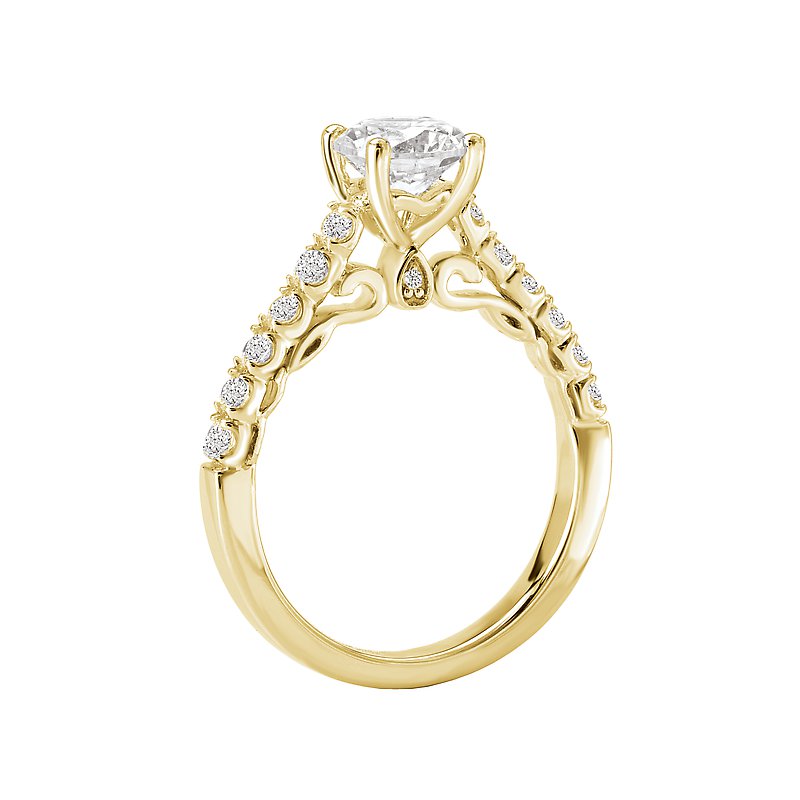 Bandora 18K Yellow Gold Diamond Engagement Semi-Mount Ring