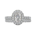 Orbelle Oval Lab Grown Diamond Halo Semi-Mount Ring in 14K White Gold