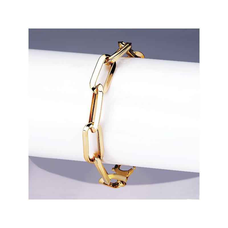 Luxora 14K Yellow Gold Beveled Link Bracelet