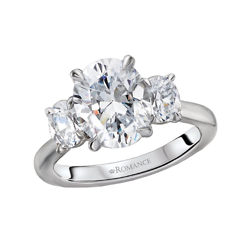 Orbelle Custom 3-Stone Oval Lab Grown Diamond Semi-Mount Ring
