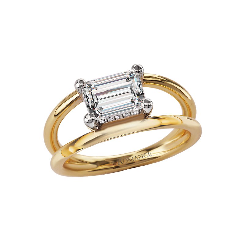 Orbelle 14K Yellow Gold Split Shank Diamond Engagement Ring