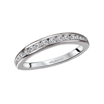 Curved Matching Diamond Wedding Band in 14K White Gold - Orbelle Collection