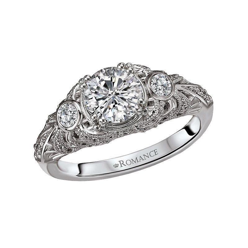 Vintage 14K White Gold Diamond Semi-Mount Ring - Orbelle Collection