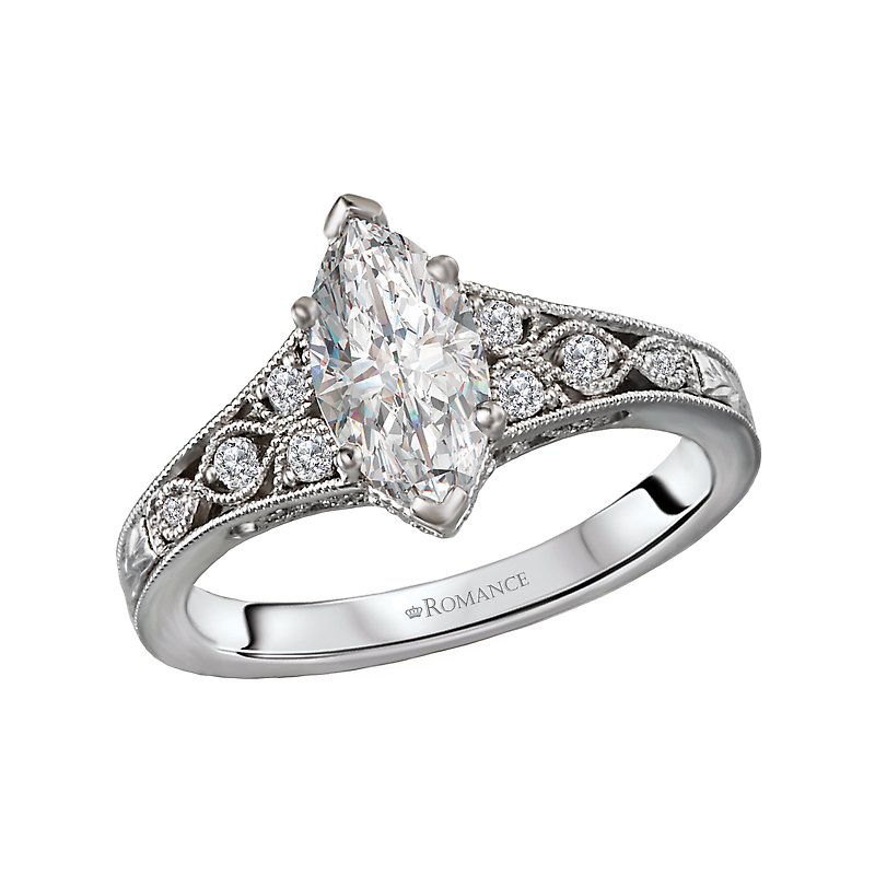 Orbelle Marquise Lab Grown Diamond Cathedral Engagement Ring
