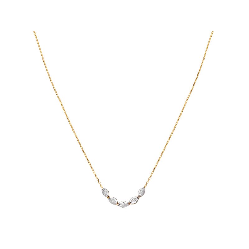 Luxora Marquise Cut Diamond Fashion Necklace in 14kt Yellow Gold