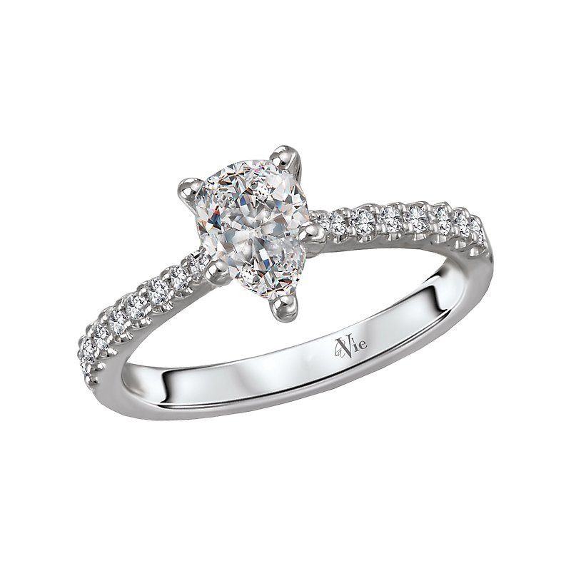 Glemera Bandora 14K White Gold Diamond Engagement Semi-Mount Ring