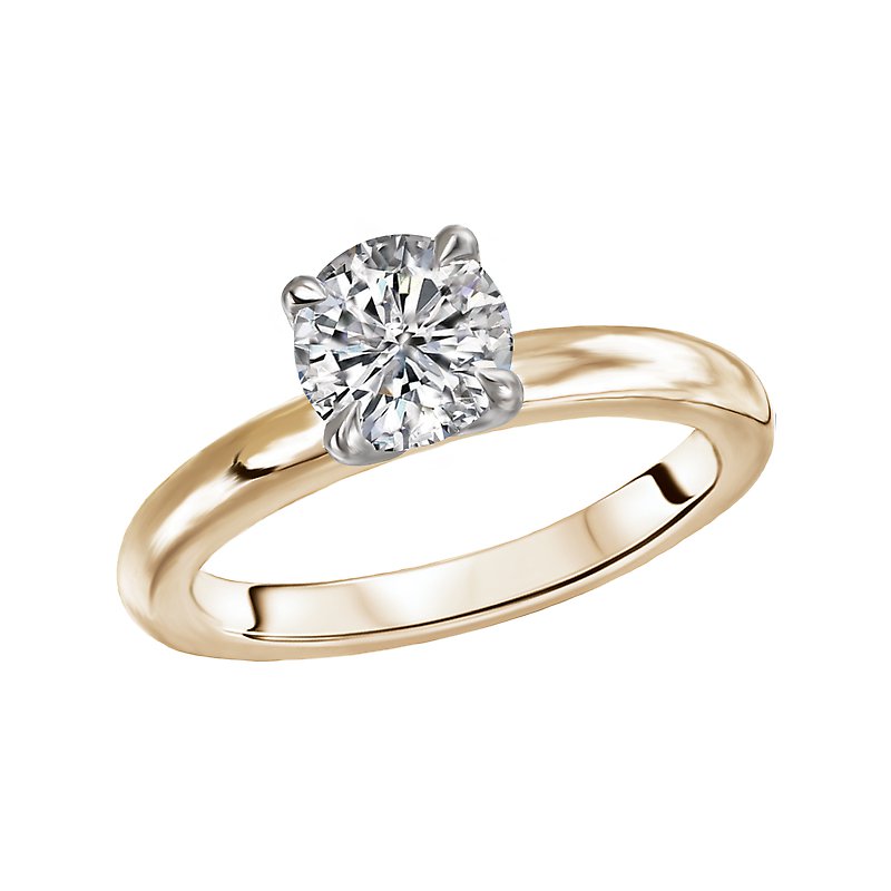 Aurenza Bandoras 14K Yellow Gold Solitaire Diamond Ring Semi-Mount