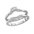 Glemera Diamond Wrap Ring with Guard - 14K White Gold Wedding Band