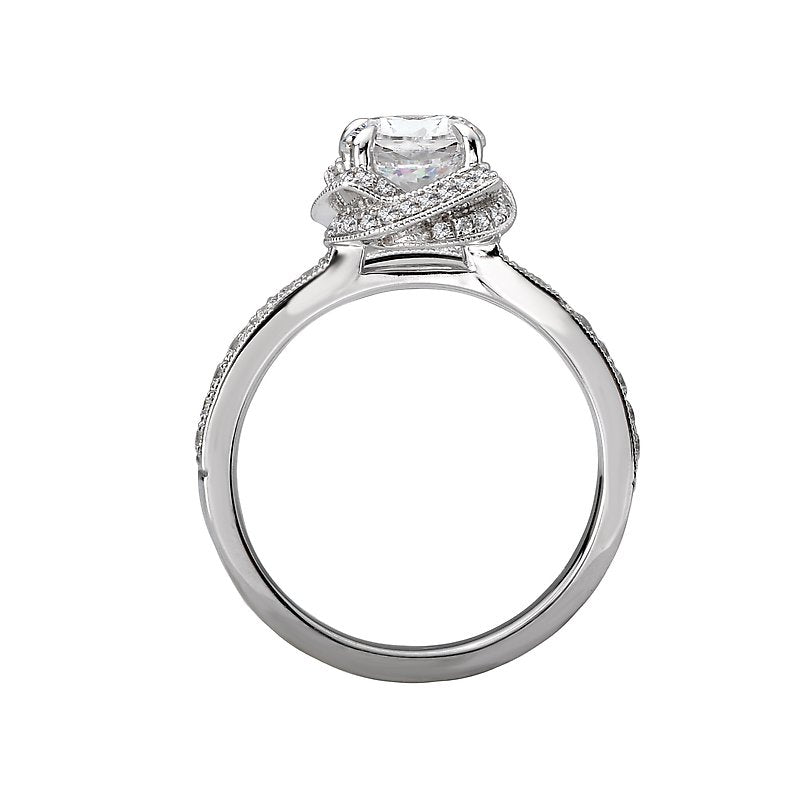 Orbelle Halo Semi-Mount 18K White Gold Diamond Ring