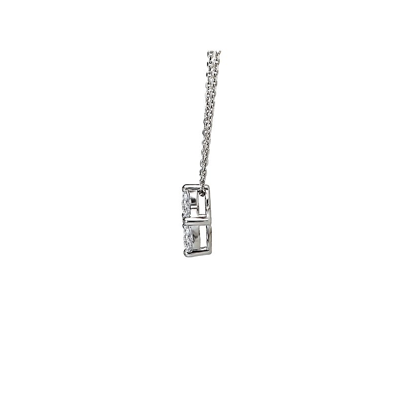 Luxora 14K White Gold Floral Diamond Pendant Necklace