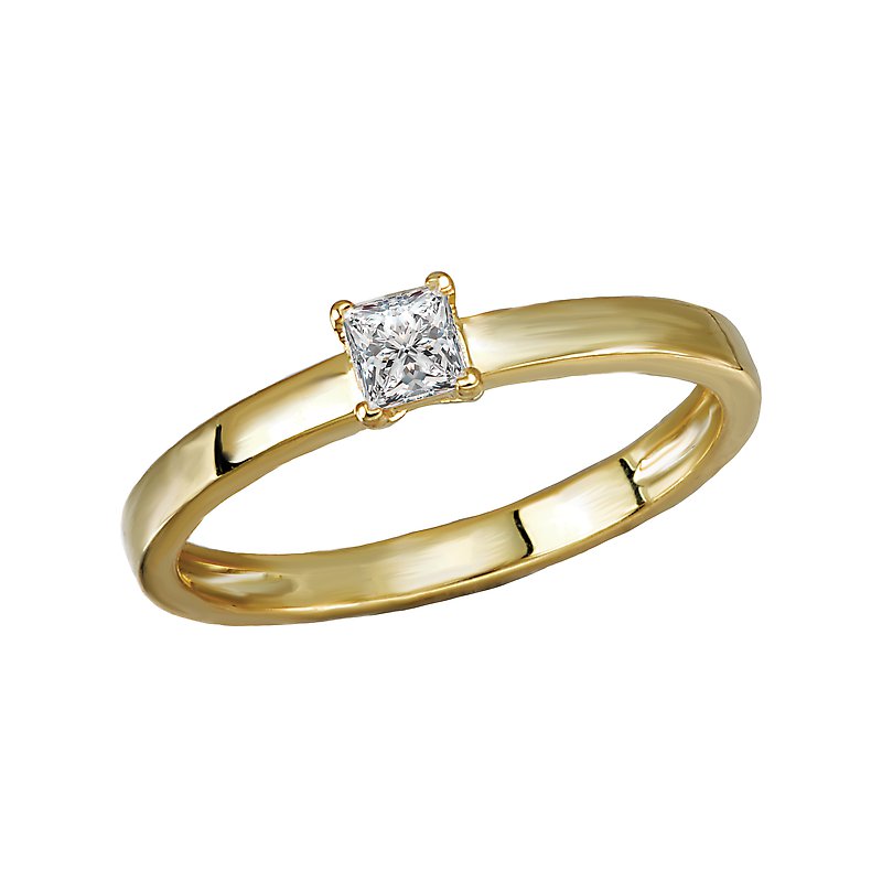 Luxora 14K Yellow Gold Princess Cut Diamond Fashion Ring