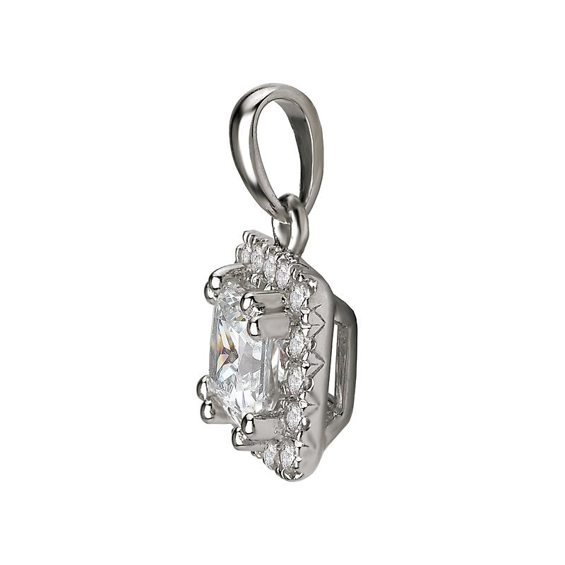 Aurenza Classics Halo Diamond Pendant in 14K White Gold