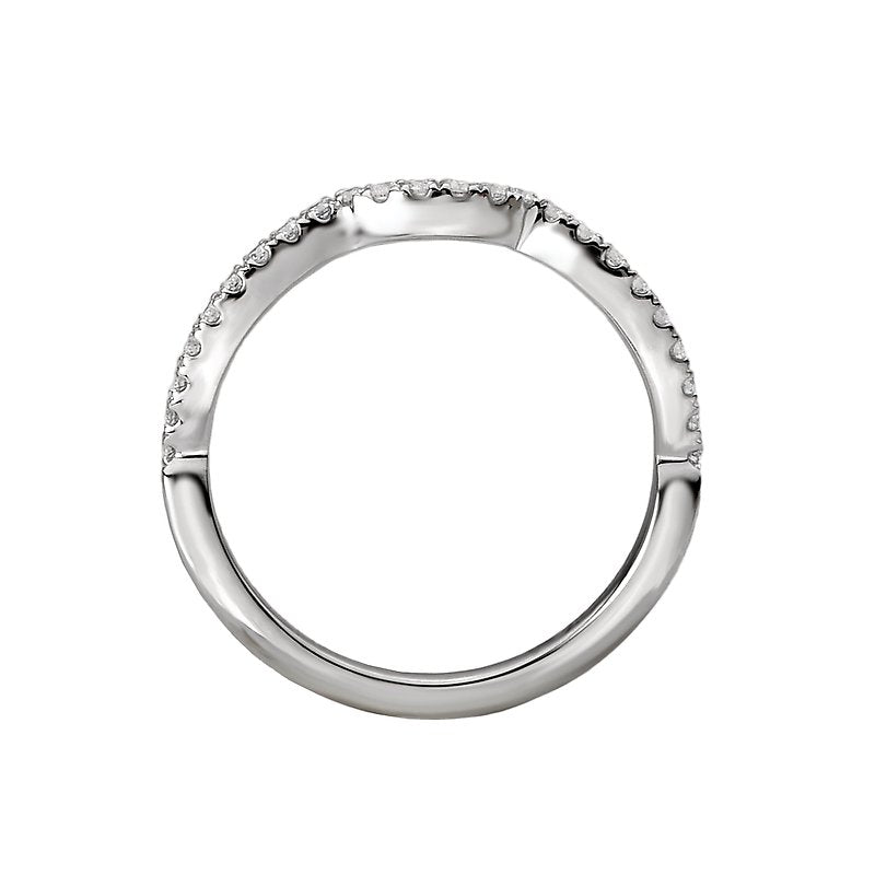 Orbelle Diamond Curved Wedding Band in 14K White Gold