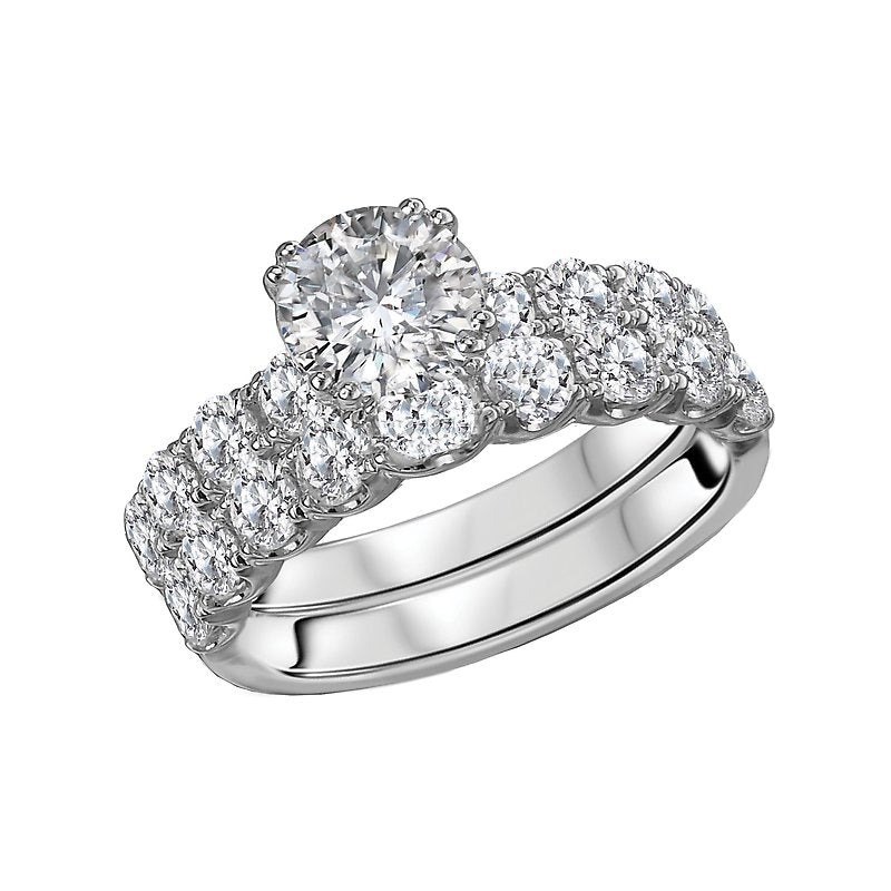Bandora 14K White Gold 8-Stone Semi-Mount Lab Grown Diamond Engagement Ring