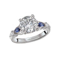 Orbelle Diamond and Sapphire Semi-Mount Engagement Ring - Bandora 14K White Gold Ring