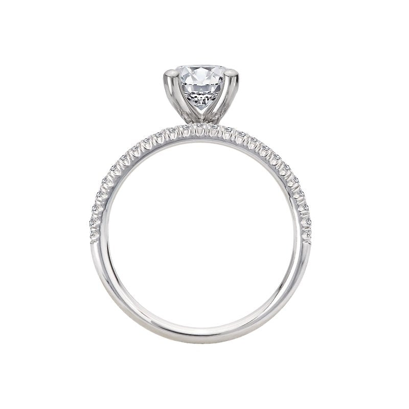 Orbelle 14K White Gold Split Row Semi-Mount Engagement Ring with Round Diamonds