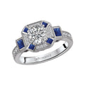Orbelle Halo Lab Grown Diamond Sapphire Semi-Mount Ring in 14K White Gold