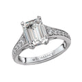 Bandora 14K White Gold Semi-Mount Diamond Ring for Emerald Center Stone