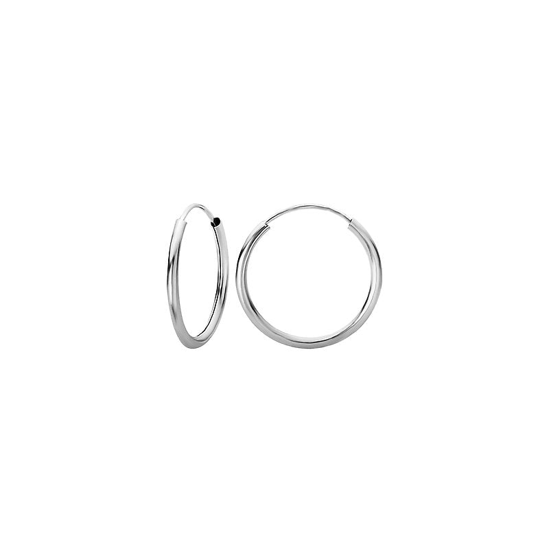 Luxora 14kt White Gold Endless Hoop Earrings 16x1.5mm