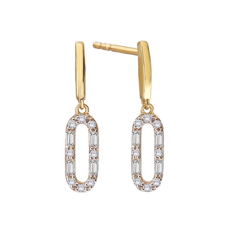 Luxora Lab Grown Diamond Dangle Earrings | 14kt Yellow Gold Fashion Jewelry
