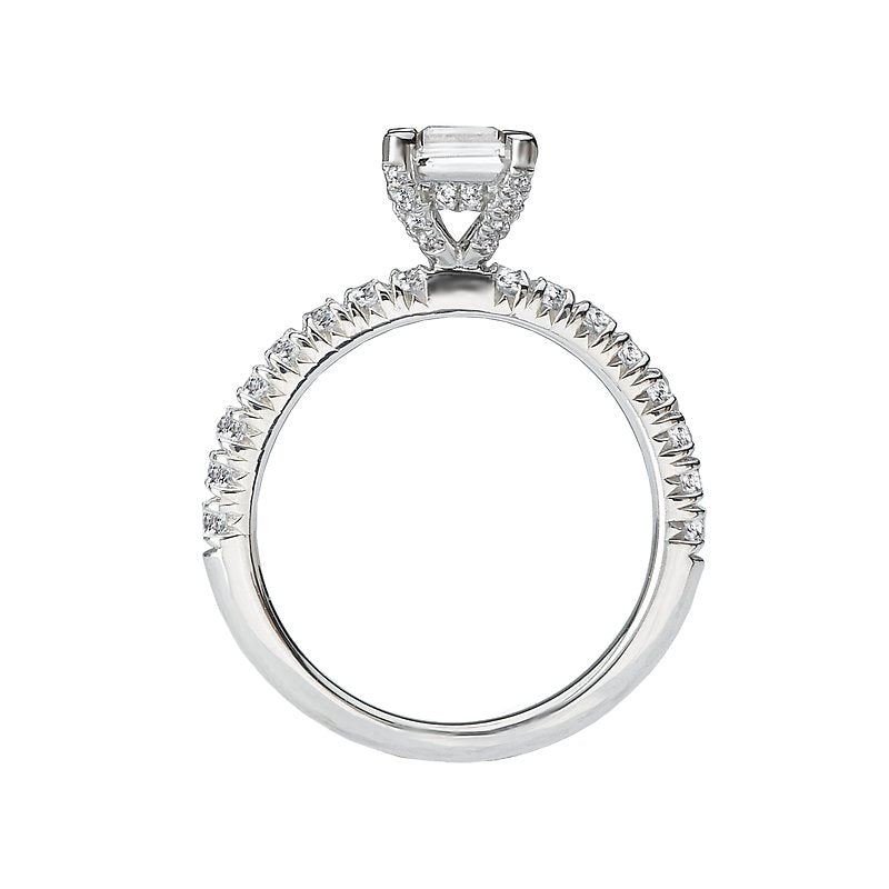 Orbelle Bandora 18K White Gold French Pave Diamond Semi-Mount Ring