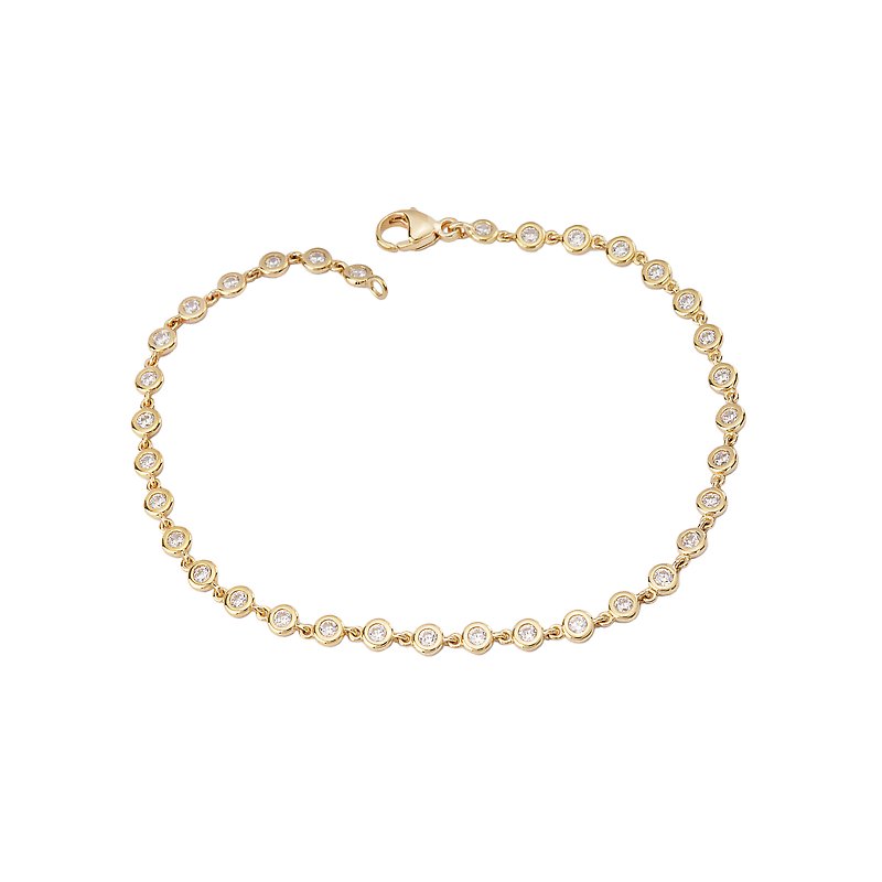 Luxora Round Lab Grown Diamond Ladies Fashion Bracelet in 14K Yellow Gold