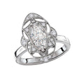 Orbelle Oval Disc Semi-Mount Engagement Ring - 14K White Gold