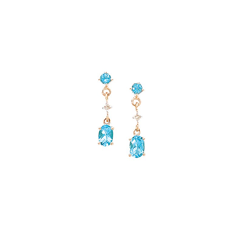 Aurenza Classics 14K Yellow Gold Blue Topaz Dangle Earrings