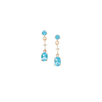 Aurenza Classics 14K Yellow Gold Blue Topaz Dangle Earrings
