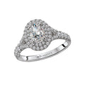 Orbelle Petite Halo Semi Mount Engagement Ring in 14K White Gold with Round Brilliant Cut Diamonds