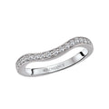 Orbelle Curved Wedding Band - 18K White Gold with Round Diamonds