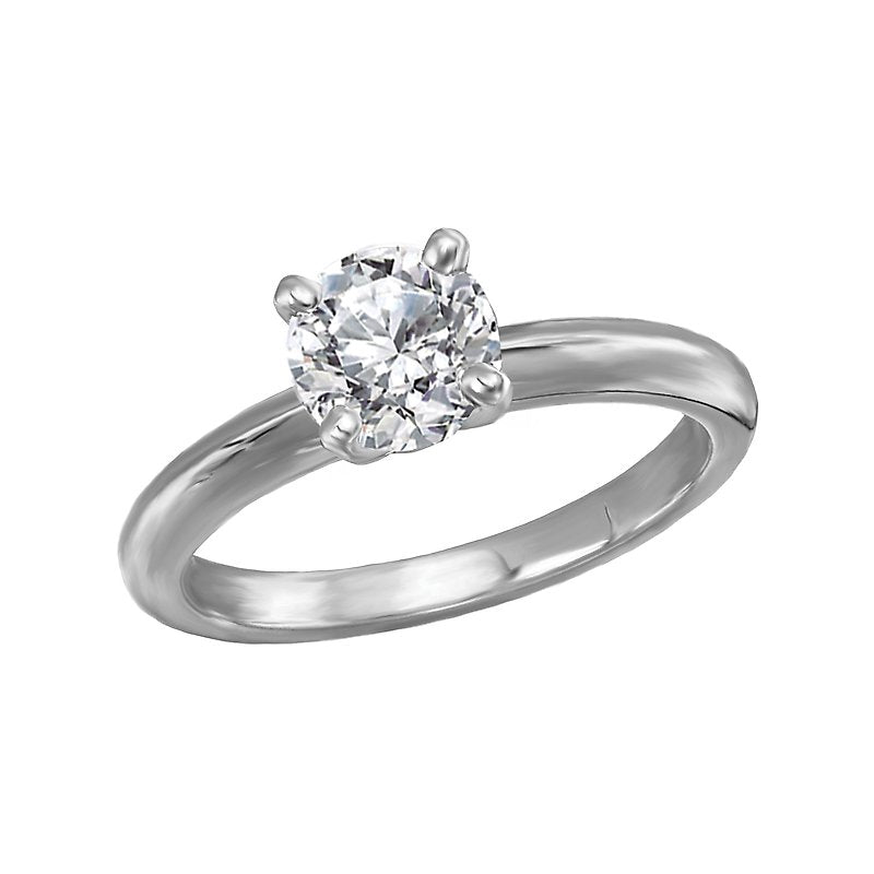 Glemera Solitaire Diamond Ring | 14K White Gold Semi-Mount