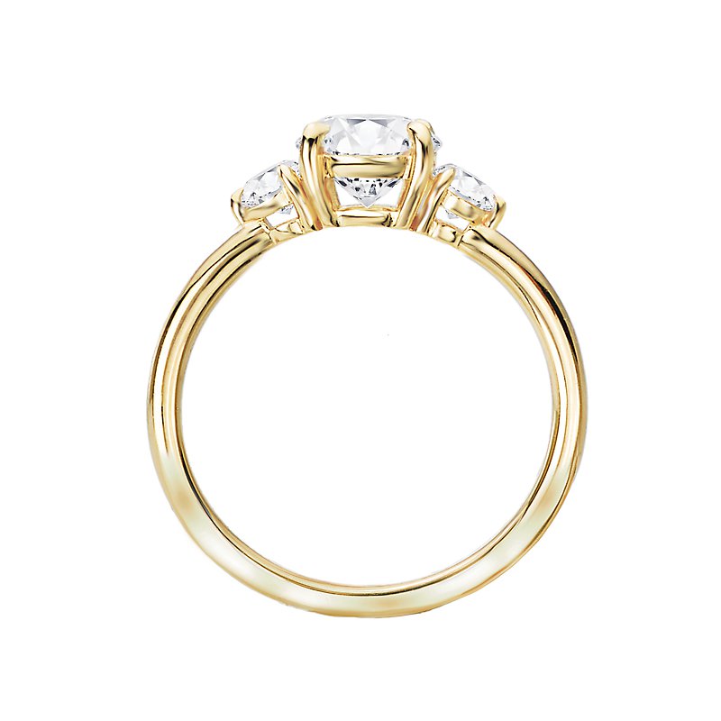 Orbelle 3-Stone Yellow Gold Lab Grown Diamond Engagement Ring