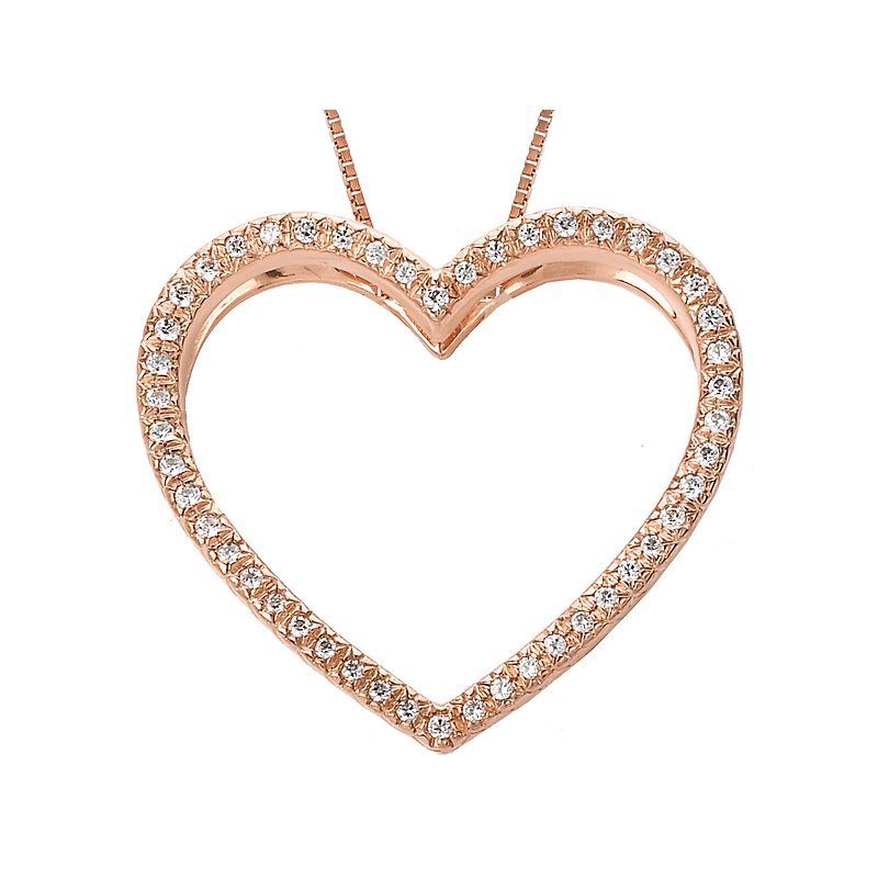 Luxora 14kt Rose Gold Diamond Heart Shaped Pendant