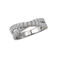 Luxora Classic 14K White Gold Criss-Cross Diamond Ring (1.0ctw)