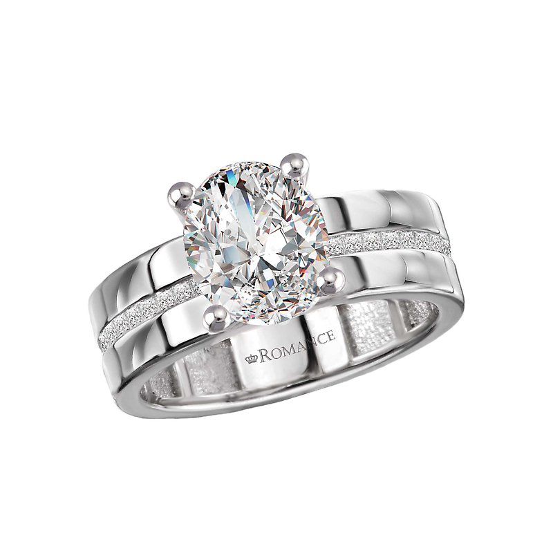 Bandora 14K White Gold Princess Cut Diamond Semi-Mount Engagement Ring