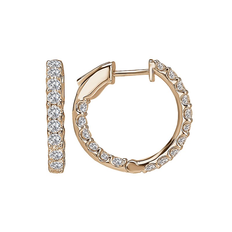 Luxora 14K Yellow Gold Diamond Hoop Earrings - Classic Style (D 2.00 carat total weight)