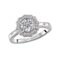 Orbelle Halo Semi-Mount Diamond Ring in 14K White Gold with Lab Grown Diamonds