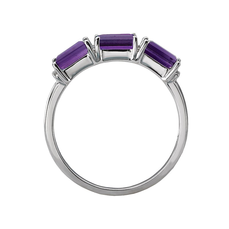 Luxora Amethyst and Diamond Fashion Ring in 14K White Gold