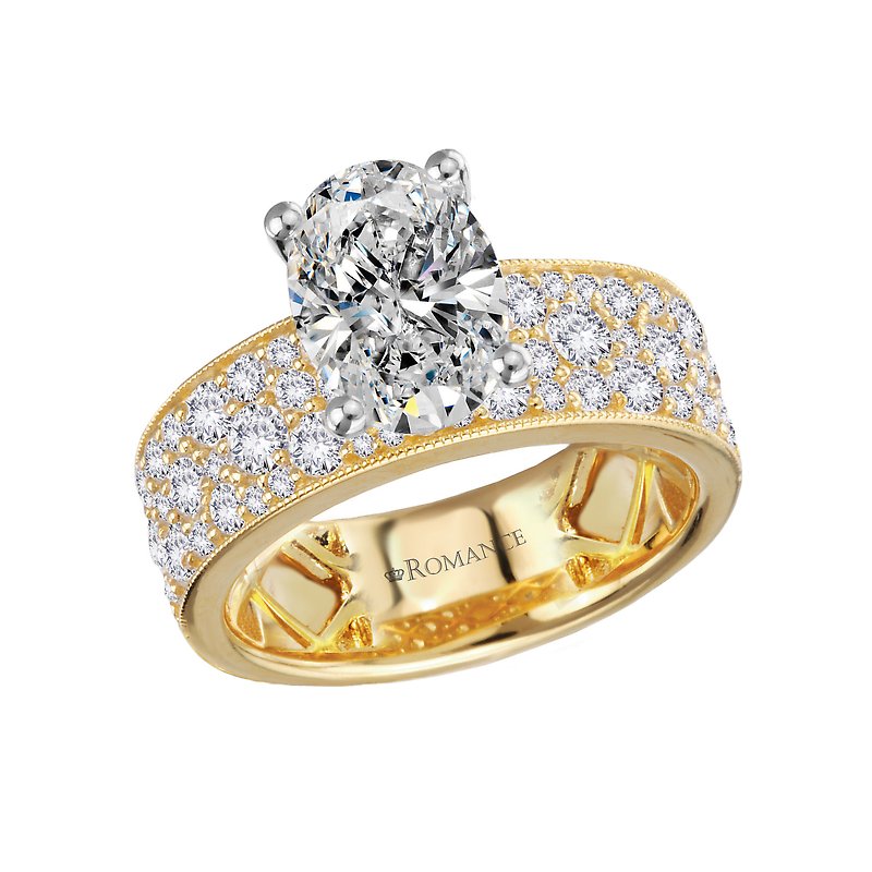 Orbelle Bandora 14K Yellow Gold Semi-Mount Engagement Ring with Lab Grown Diamonds