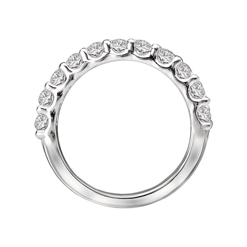 Orbelle Diamond Wedding Band - 18K White Gold Round Cut Straight Ring