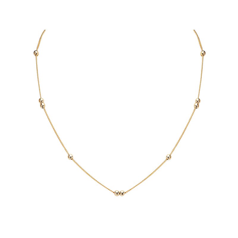 Luxora Italian 14kt Gold Bead Necklace - Adjustable Lariat Style