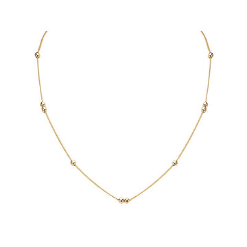 Luxora Italian 14kt Gold Bead Necklace - Adjustable Lariat Style