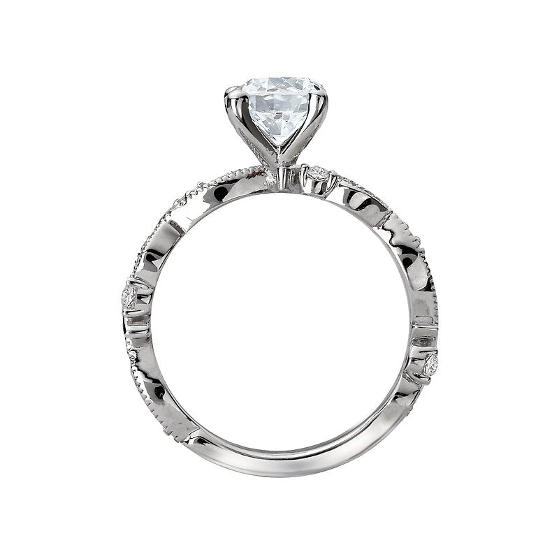 Bandora 18K White Gold Diamond Engagement Semi-Mount Ring