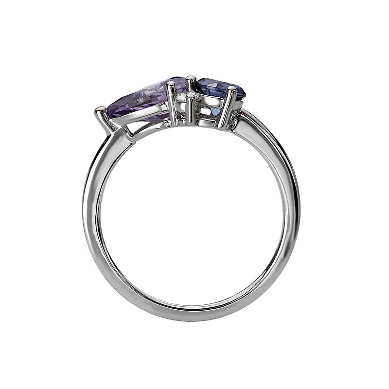 14K White Gold Luxora Amethyst and Sapphire Fashion Ring
