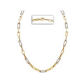 Luxora 14kt Yellow Gold Italian Paperclip Style Necklace with White Diamond Links