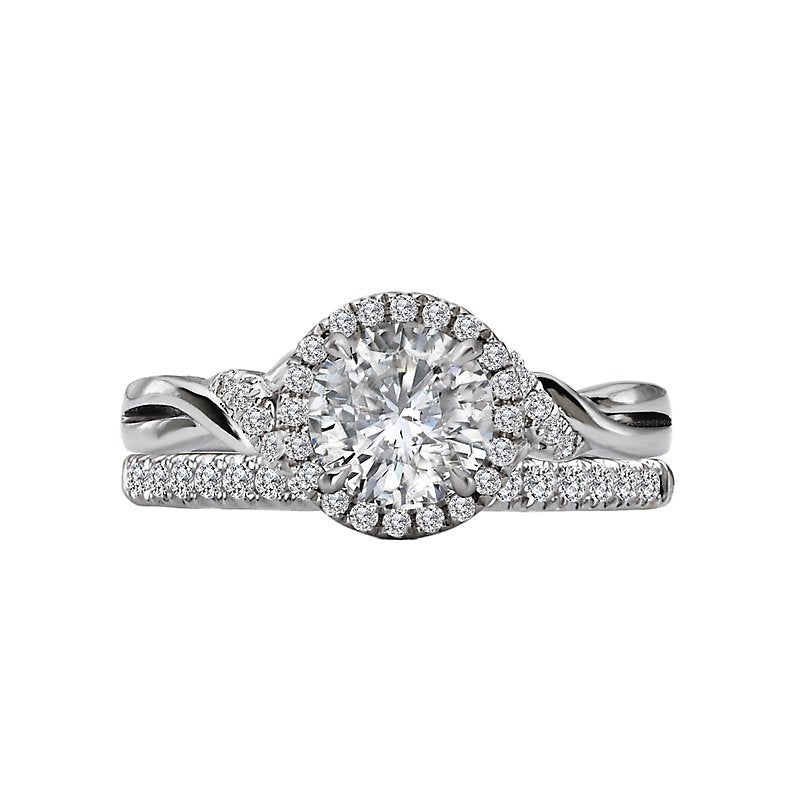 Orbelle Halo Lab Grown Diamond Semi-Mount Engagement Ring in 14K White Gold