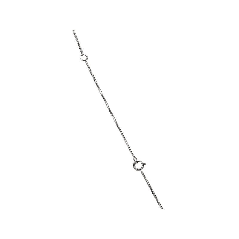 Luxora 14K White Gold Diamond Bar Necklace | Adjustable Rollo Chain