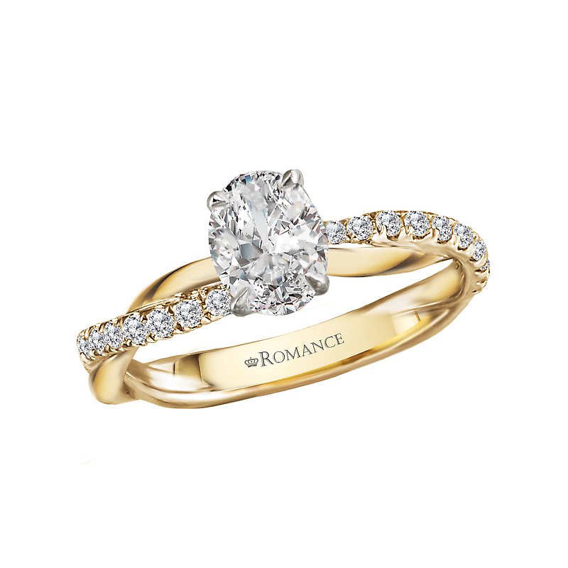 Orbelle 14K Yellow Gold Twisted Diamond Semi-Mount Engagement Ring