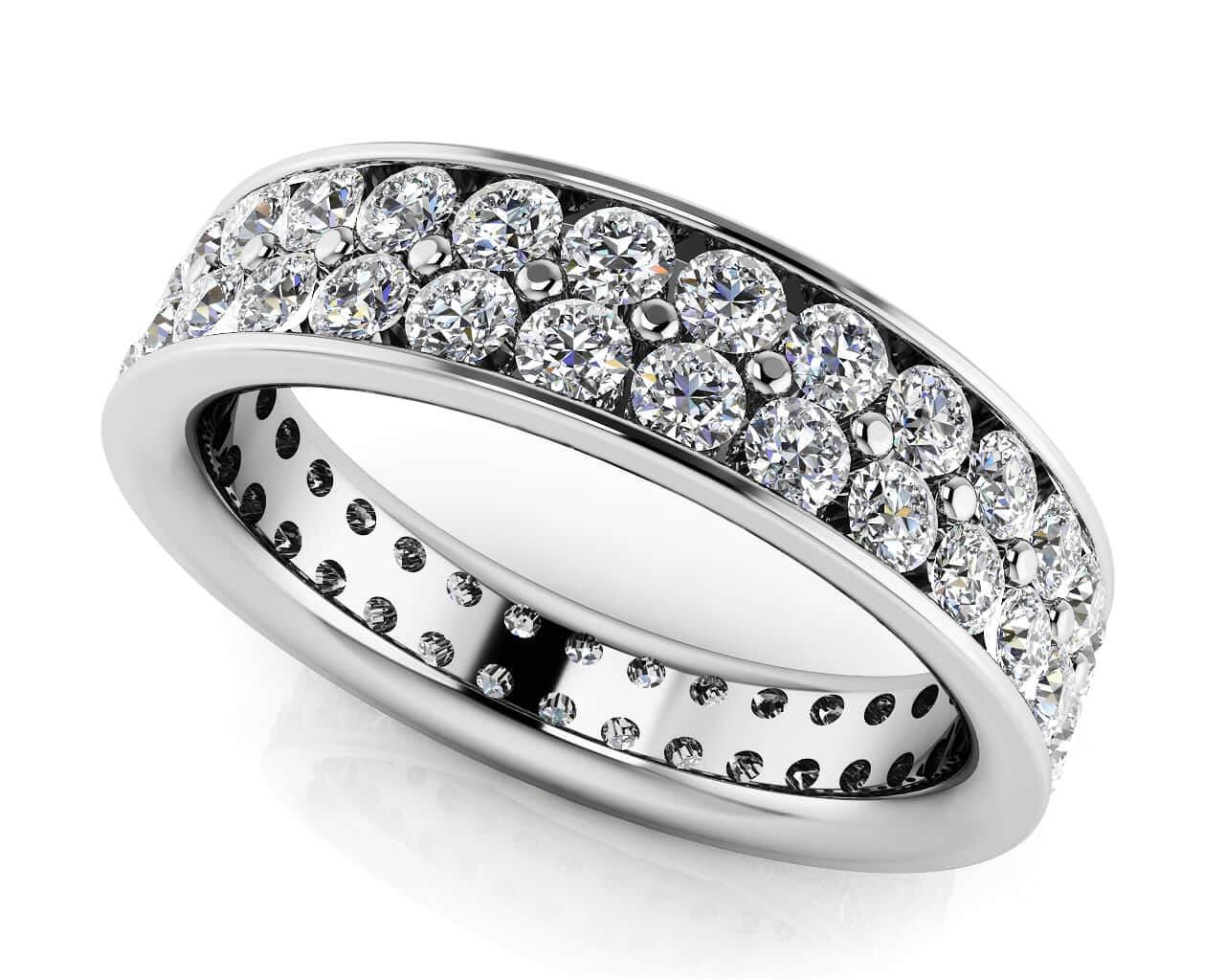 Double Row Channel Set Eternity Band Diamond  with 1.04 ct.(finished) 1.4mm